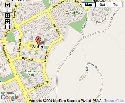 Location Map for Ainslie