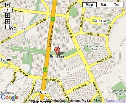 Location Map for Braddon