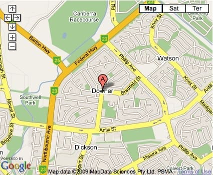 Location Map for Downer