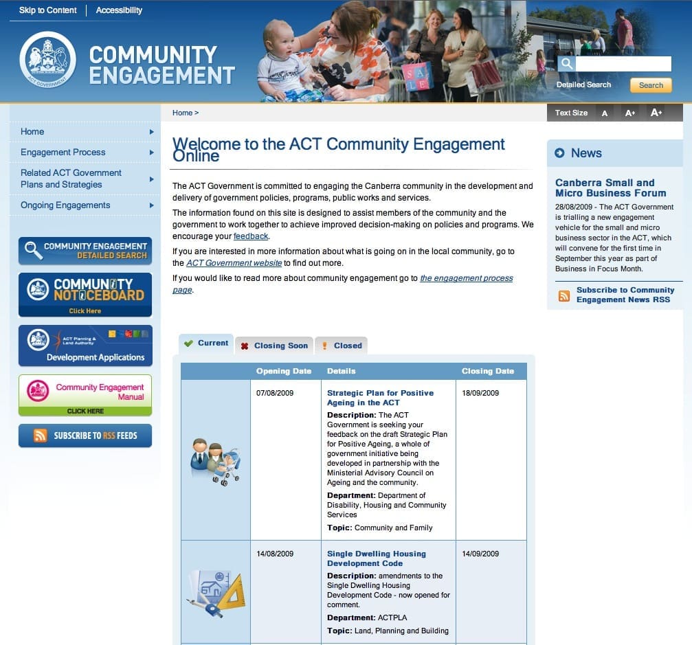 Screen shot - Community Engagement Online Community Engagement Online